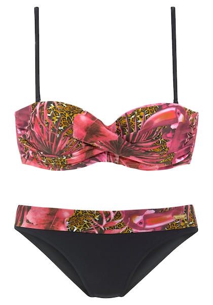 LASCANA Bügel-Bandeau-Bikini, mit Dschungel-Optik