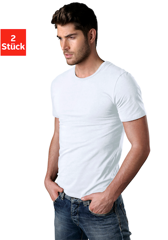 H.I.S T-Shirt, (2er-Pack), mit Rundhalsausschnitt perfekt als Unterziehshirt